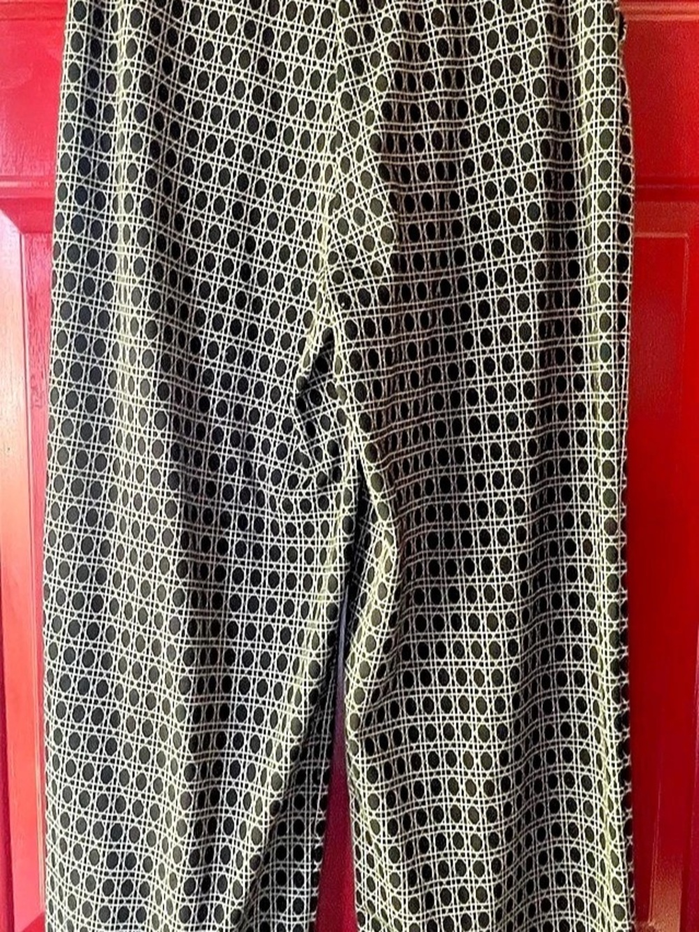 Max Studio Wide Leg Geometric Pants in Black & White Size Medium